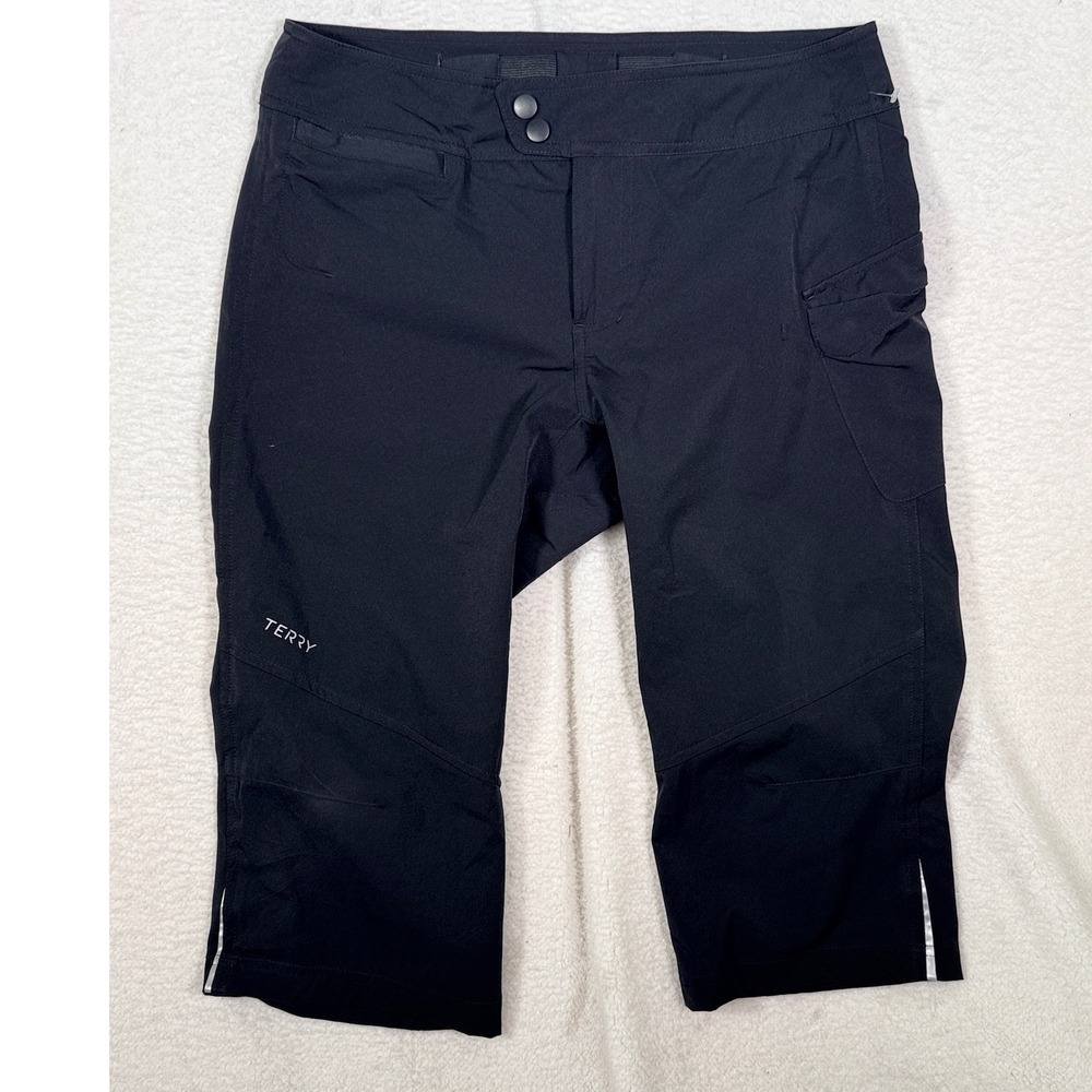 Terry Precision Womens Black Cycling Knickers Bike Shorts Capris Nylon Spandex - Picture 2 of 12